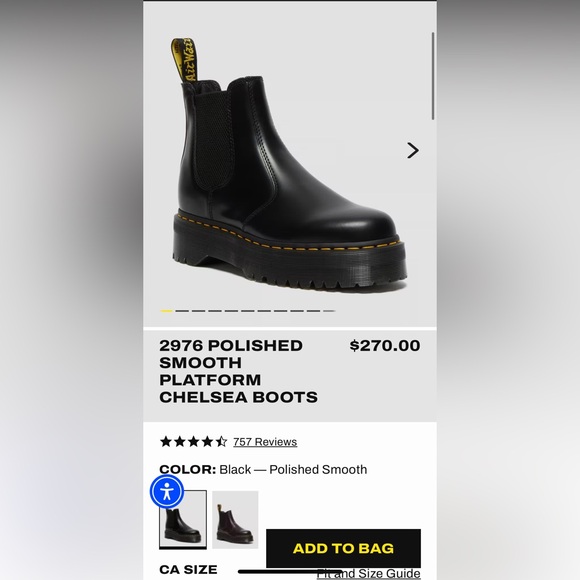 Dr. Martens Shoes - 2976 POLISHED SMOOTH PLATFORM CHELSEA BOOTS